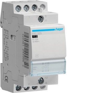 Контактор Hager ESC325 25A, 3НО, 230В ESC325 фото