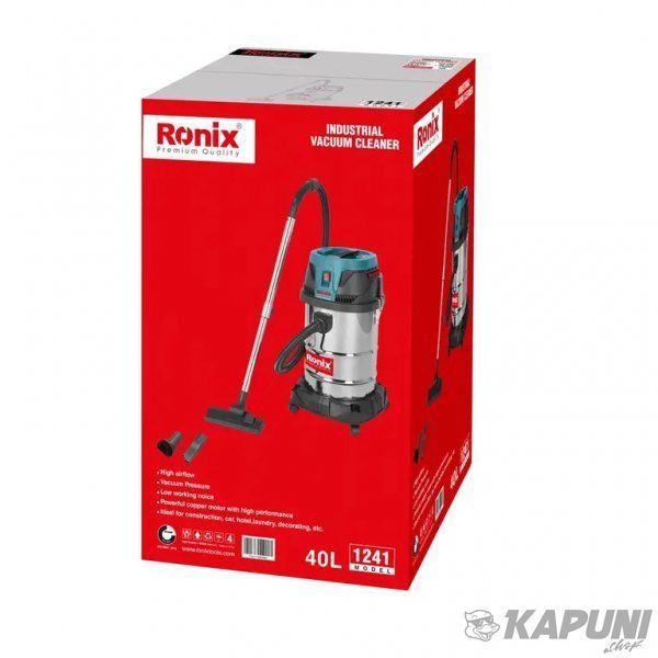 Пылесос строительный 40л, 1400Вт Ronix 1241 1241 фото