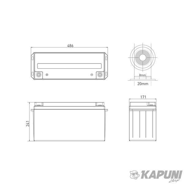 Акумулятор гелевий 12V 150Ah EUROELECTRIC Battery-12/150(G) фото