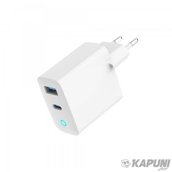 Сетевое зарядное устройство для Gembird 1хUSB-A (QC3.0 18W) + 1xType-C (PD 65W), белый TA-UC-PDQC65L-W-01 TA-UC-PDQC65L-W-01 фото