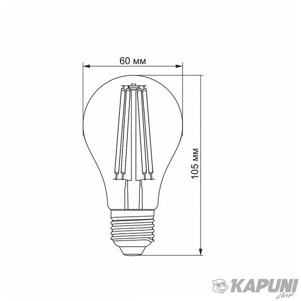 LED лампа VIDEX Filament A60FA 10W E27 2200K бронза VL-A60FA-10272 25792 фото