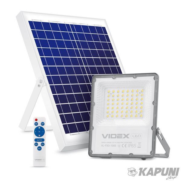 LED прожектор автономний VIDEX 2800Lm 5000K VL-FSO-1005 25743 фото