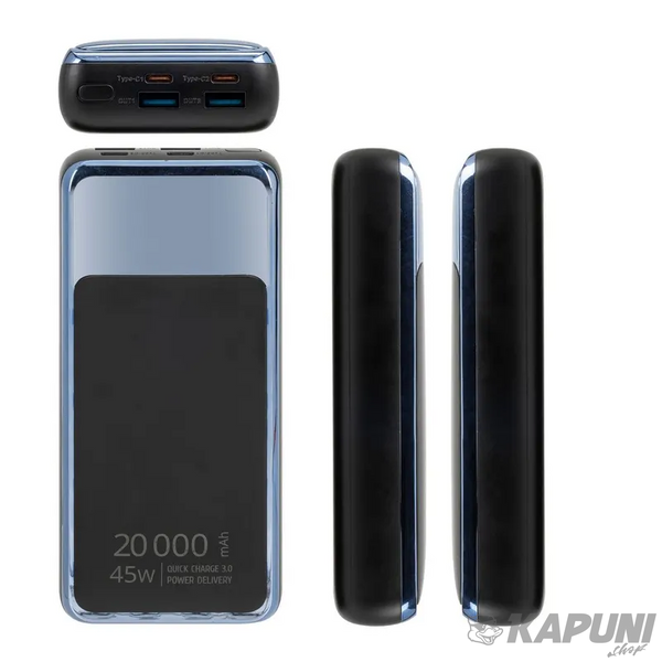 Портативное зарядное устройство RIVACASE RIVAPOWER VA1075 20000 mA QC/PD 45W (Black) RIVAPOWER VA1075 (Black) фото