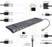Док станція USB-C 11-в-1 (USB-хаб + HDMI/VGA/PD/картридер/LAN/3.5-мм аудіо), сірий Cablexpert A-CM-COMBO11-01 A-CM-COMBO11-01 фото 2