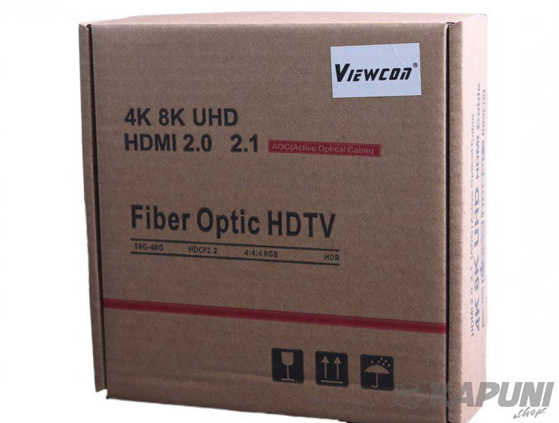 Кабель оптичний (AOC) HDMI V.2.1, 8К 120 Гц, позолочені конектори, 40 м Viewcon MYOF12-40M MYOF12-40M фото