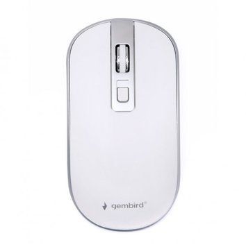 Беспроводная оптическая мышь, USB, 1600 dpi, белая с серым Gembird MUSW-4B-06-WS MUSW-4B-06-WS фото