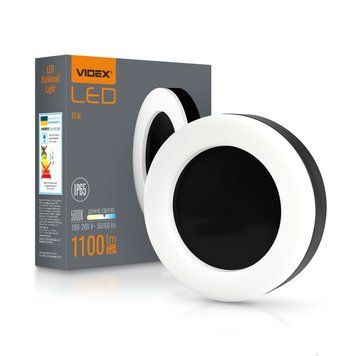 LED светильник ART IP65 круглий VIDEX 15W 5000K Black VL-BHFR-155B 27813 фото
