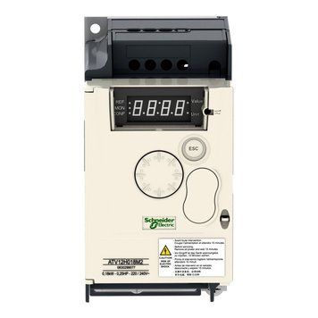 Частотний перетворювач Schneider Electric ПЕРЕТВОРЮВАЧ ЧАСТОТИ ATV12 0,18кВт 220 В, однофазне живлення, з радіатором ATV12H018M2 ATV12H018M2 фото