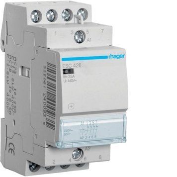 Контактор Hager ESC426 25A, 4НЗ, 230В ESC426 фото