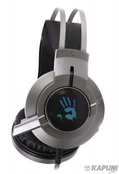 Игровые наушники с микрофоном (шумоподавление), неоновая подсветка 7 цветов, USB Bloody G437 Bloody (Black) #N/A фото