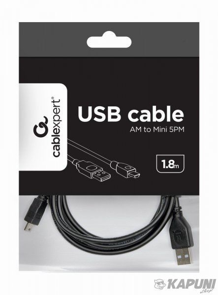 Кабель mini USB2.0, A-тато/mini USB 5-пін, 1.8 м, преміум, CCP-USB2-AM5P-6 CCP-USB2-AM5P-6 фото