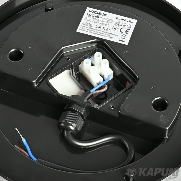 LED светильник ART IP65 круглий VIDEX 15W 5000K Black VL-BHFR-155B 27813 фото