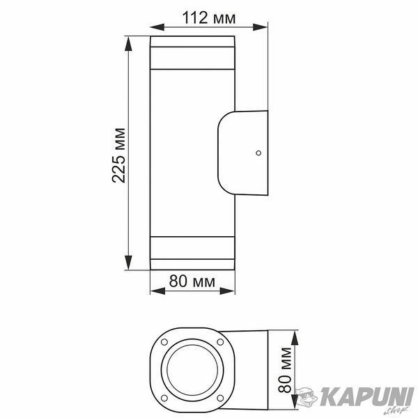 LED светильник архітектурний AR072G IP54 VIDEX GU10x2 VL-AR072G 26556 фото