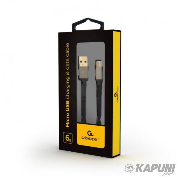 Кабель USB 2.0, A-папа/micro B-папа, 1.8 м, с оплеткой и металлическими разъемами, CCB-mUSB2B-AMBM-6 CCB-mUSB2B-AMBM-6 фото