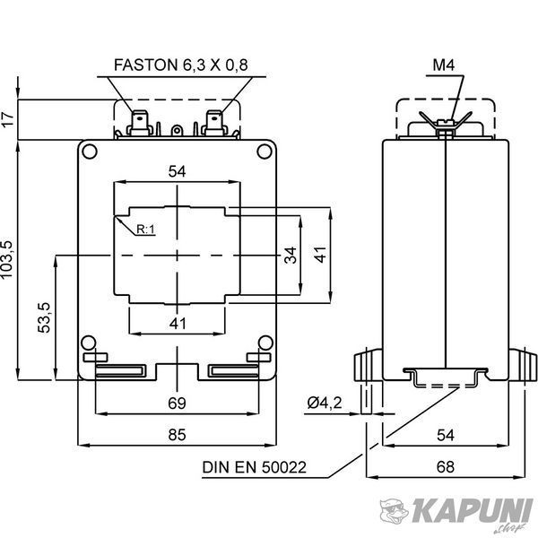 Трансформатор струму високоточний FRER TAC054 600 А 54&times;34 600/5 TAC054600Y05 TAC054600Y05 фото