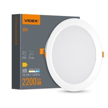 LED светильник Back встроенный круглий VIDEX 20W 5000K VL-DLBR-205 26340 фото