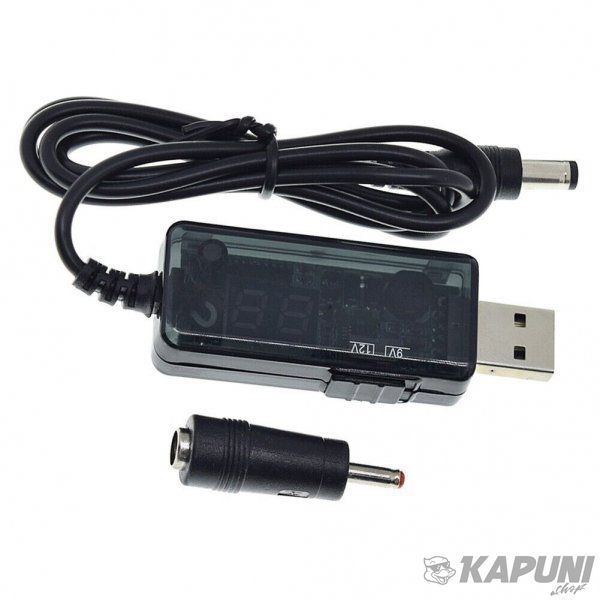 Кабель питания, USB-AM на 5.5/3.5 мм, 9/12V, 0.8 м Maxxter UB-DC9/12-0.8M UB-DC9/12-0.8M фото