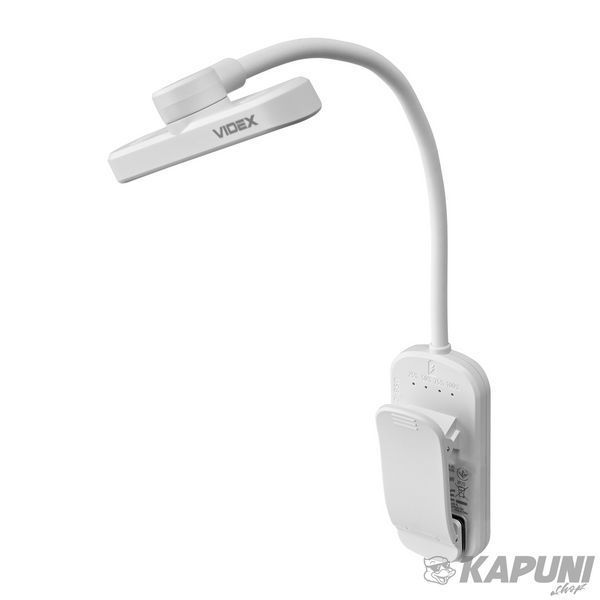 LED светильник аккумуляторный для читання VIDEX White, 60 Lm, 3000/4000/6500K, Li-pol 3.7V 1000mAh встроенный VL-NL134W 29268 фото