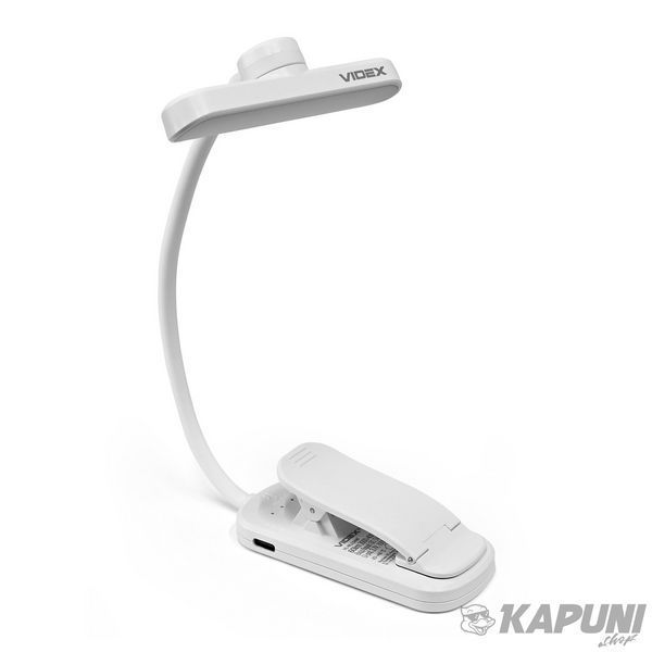LED светильник аккумуляторный для читання VIDEX White, 60 Lm, 3000/4000/6500K, Li-pol 3.7V 1000mAh встроенный VL-NL134W 29268 фото