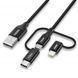 Кабель USB 2.0, MFI, AM-папа/Lightning/Micro/Type-C USB, 1.2 м, IP0030-BK IP0030-BK фото 1