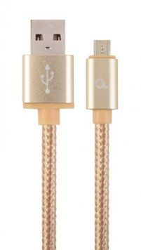 Кабель USB 2.0, A-папа/micro B-папа, 1.8 м, с оплеткой и металлическими разъемами, CCB-mUSB2B-AMBM-6-G CCB-mUSB2B-AMBM-6-G фото
