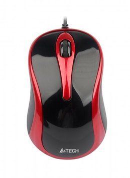 Мышь проводная мини V-Track USB, 1000 dpi, 4D колесо A4Tech N-350-2 (Red+Black) N-350-2 (Red+Black) фото