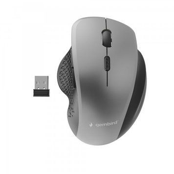 Беспроводная оптическая мышь, USB, 1600 dpi, 6 кнопок, черно-серый Gembird MUSW-6B-02-BG MUSW-6B-02-BG фото