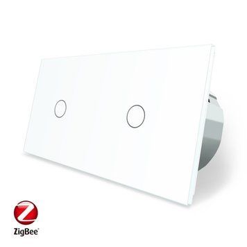 Розумний сенсорний ZigBee вимикач 2 сенсора (1-1) Livolo білий (VL-C701Z/C701Z-11) VL-C701Z/C701Z-11 фото