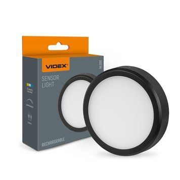 LED светильник аккумуляторный с датчиком руху VIDEX Black, 100 Lm, 3000/4000/6500K, Li-pol 3.7V 1000mAh встроенный VL-NL090B 29267 фото
