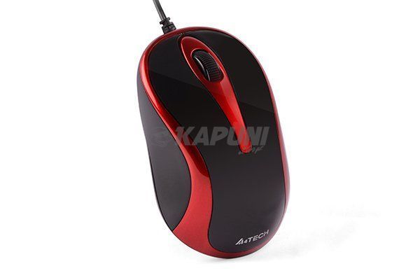 Мышь проводная мини V-Track USB, 1000 dpi, 4D колесо A4Tech N-350-2 (Red+Black) N-350-2 (Red+Black) фото