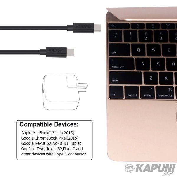 Кабель USB 2.0, C-папа/C-папа, 2 м, премиум, CC0003 CC0003 фото