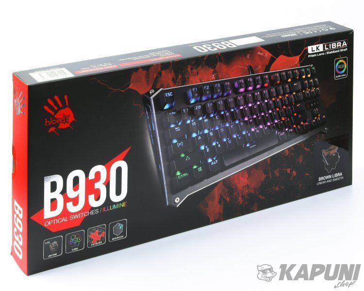 Клавиатура механическая игровая турнирная, USB, RGB-подсветка, LK Libra Brown Switch Bloody B930 RGB Bloody (Black) B930 RGB Bloody (Black) фото