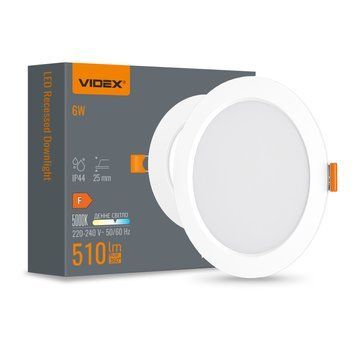 LED светильник Back встроенный круглий VIDEX 6W 5000K VL-DLBR-065 26338 фото