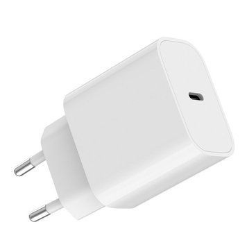 Мережевий ЗП, 1 Type-C (PD20Вт), білий Gembird TA-UC-PD20-01-W фото