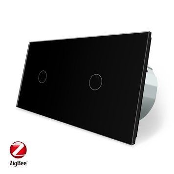 Розумний сенсорний ZigBee вимикач 2 сенсора (1-1) Livolo чорний (VL-C701Z/C701Z-12) VL-C701Z/C701Z-12 фото