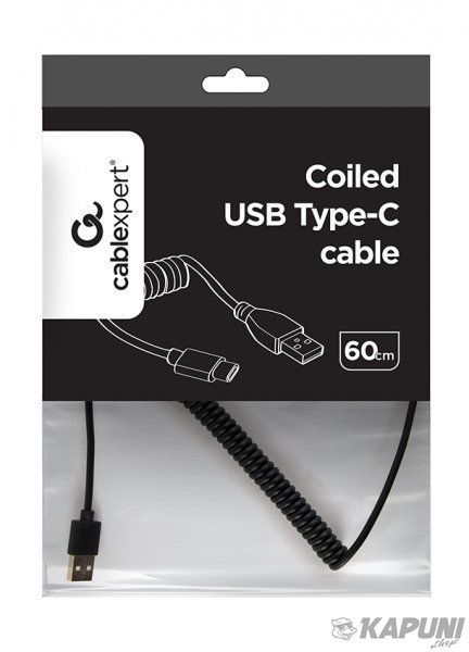 Кабель спіральний USB 2.0 A-тато/С-тато, CC-USB2C-AMCM-0.6M CC-USB2C-AMCM-0.6M фото