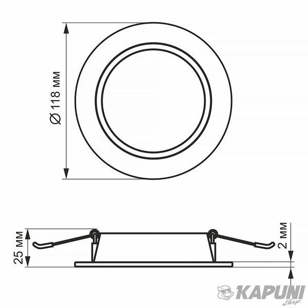 LED світильник Back вбудований круглий VIDEX 6W 5000K VL-DLBR-065 26338 фото