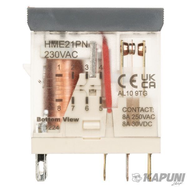 Компактне проміжне реле IMO 2PCO, 8 А, 230 В AC, LED HME21PN230AC HME21PN230AC фото