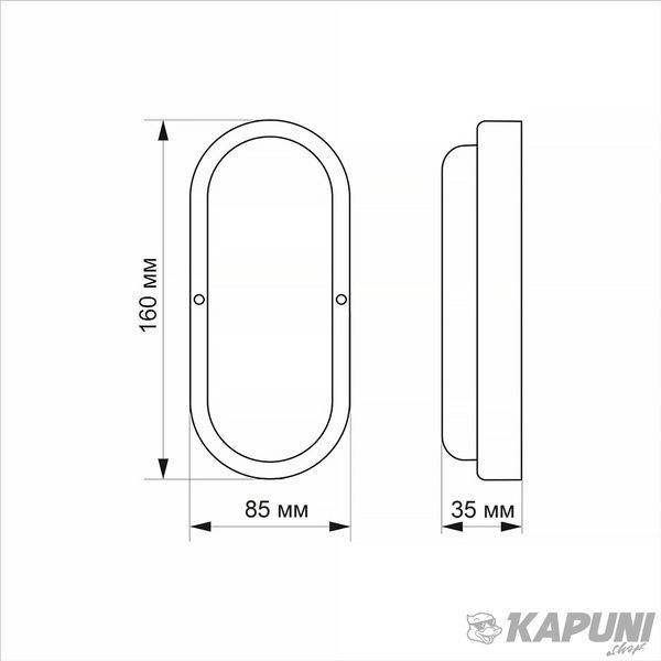 LED светильник вологозахищений овальний TITANUM 12W 6500K TL-BHO-126 26596 фото