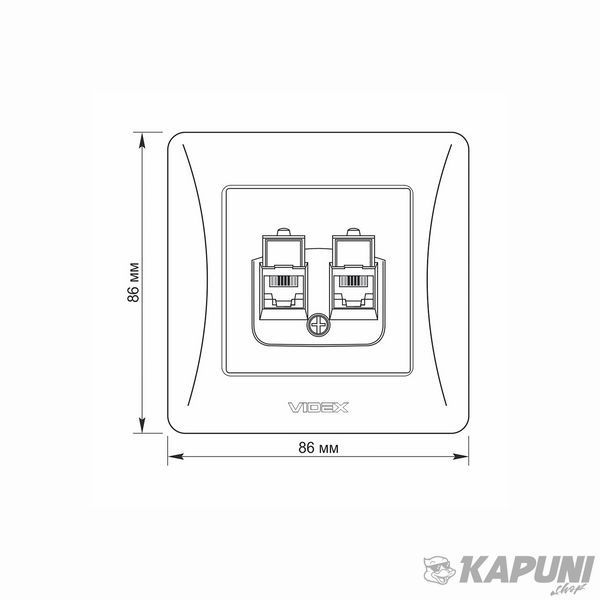 Розетка CAT3+CAT3 двойная телефонна белая VIDEX BINERA, IP20 VF-BNSK2TF3-W 25083 фото