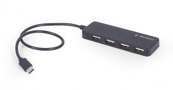Хаб Type-C на 4 порта USB 2.0, пластик, черный Gembird UHB-CM-U2P4-01 UHB-CM-U2P4-01 фото
