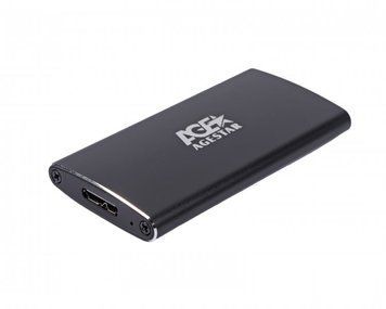 Зовнішня кишеня для mSATA, USB 3.0, метал, чорний Agestar 3UBMS2(BLACK) 3UBMS2(BLACK) фото