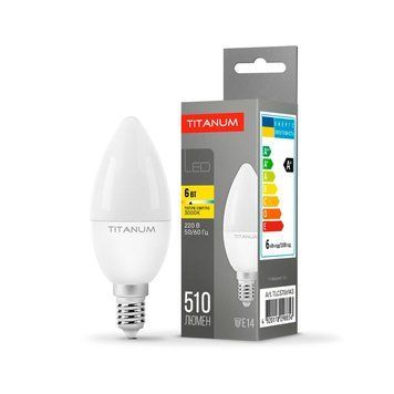 LED лампа TITANUM C37 6W E14 3000K TLС3706143 25678 фото