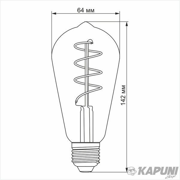LED лампа VIDEX Filament ST64FASD 5W E27 2200K дімерна бронза VL-ST64FASD-05272 25014 фото