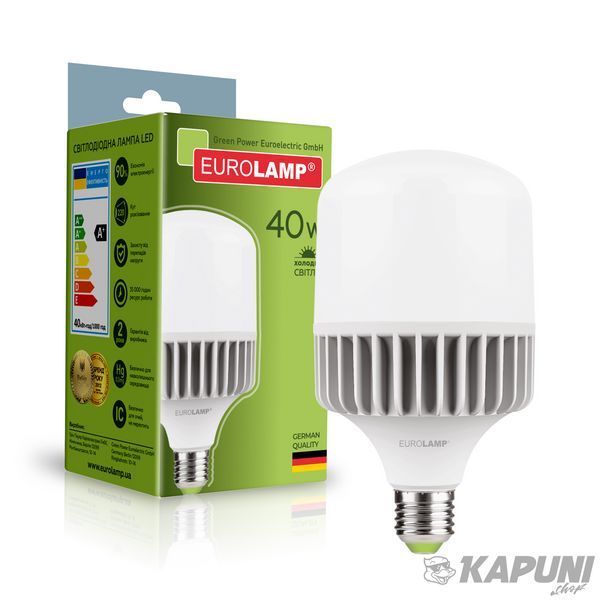 LED Лампа високопотужна 40W-E40-6500K EUROLAMP LED-HP-40406 фото