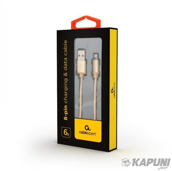 Кабель USB 2.0, A-папа/Lightning, 1.8 м, с оплеткой и металлическими разъемами, CCB-mUSB2B-AMLM-6-G CCB-mUSB2B-AMLM-6-G фото