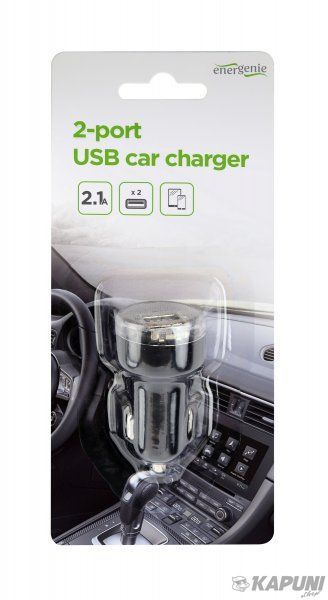 Зарядное устройство USB 2.1 A, черное, EG-U2C2A-CAR-02 EG-U2C2A-CAR-02 фото