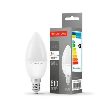 LED лампа TITANUM C37 6W E14 4100K TLС3706144 24997 фото