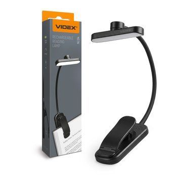 LED Світильник акумуляторний для читання VIDEX Black, 60 Lm, 3000/4000/6500K, Li-pol 3.7V 1000mAh вбудований VL-NL134B 29269 фото