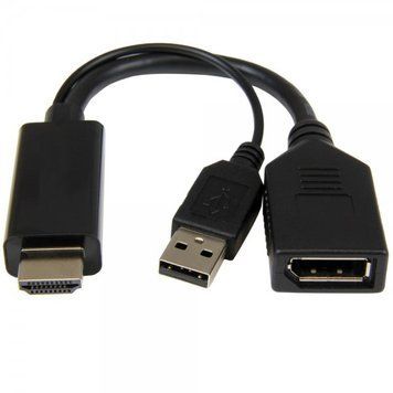 Адаптер-перехідник HDMI на DisplayPort, 4K 30 Гц Cablexpert A-HDMIM-DPF-01 A-HDMIM-DPF-01 фото